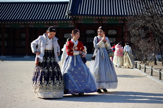 South Korean traditional dancers