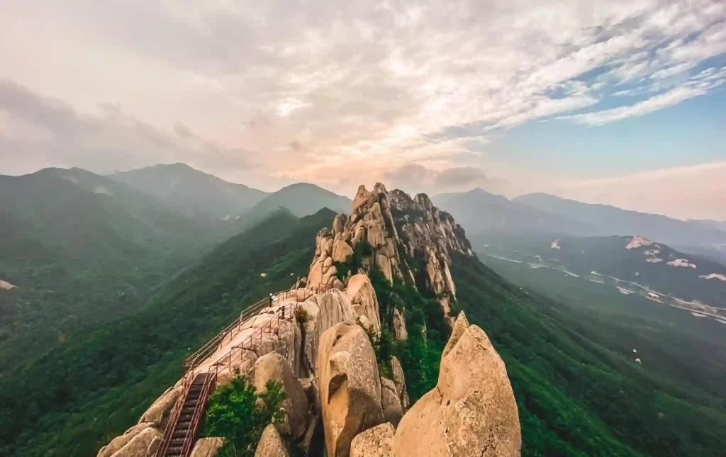 About Seoul Dawn at Seoraksan national park Mountain range, South Korea