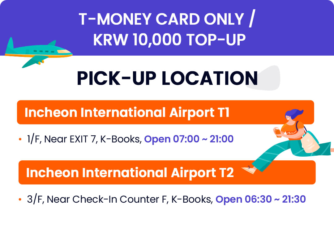 T-Money Card Only / KRW 10,000 Top-up